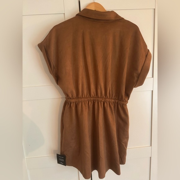 Lulus Brown Suede Dress Size Large NWT - Picture 4 of 8